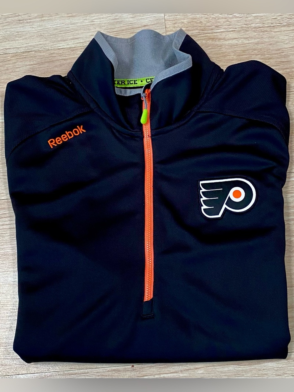 Philadelphia Flyers Pullover Mens S Black 1/4 Zip Reebok Center Ice Shirt Jacket